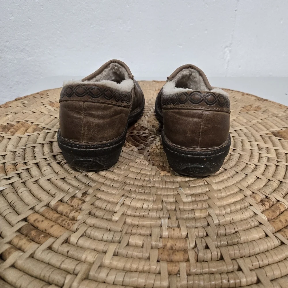 UGG Brown Distressed Leather Loafer